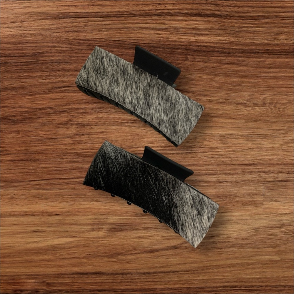 Cowhide claw hair clip
